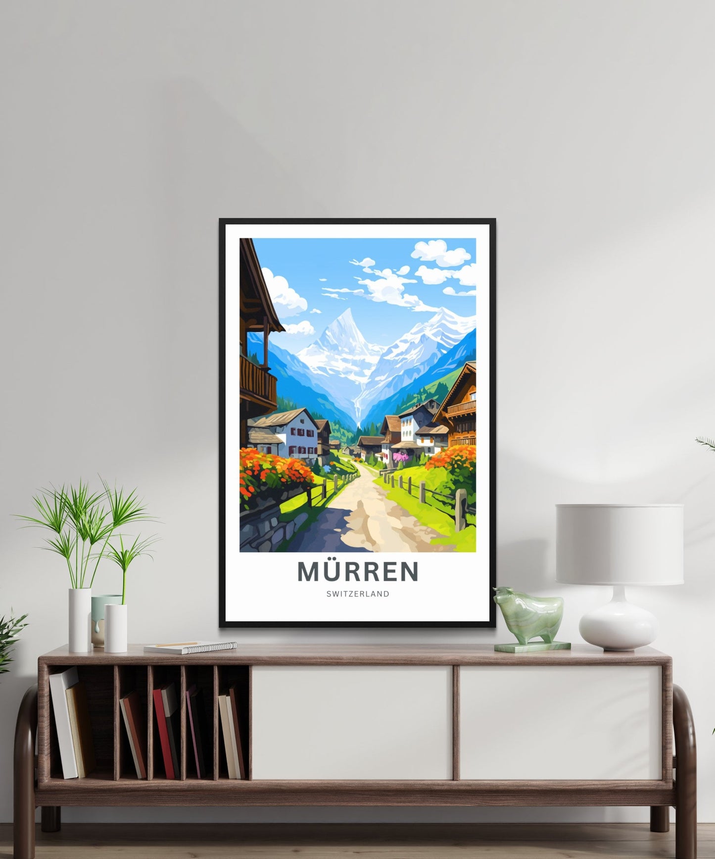 Mürren Travel Print - Mürren poster, Switzerland Wall Art, Framed present, Gift Switzerland Present - TravelTreasureCo