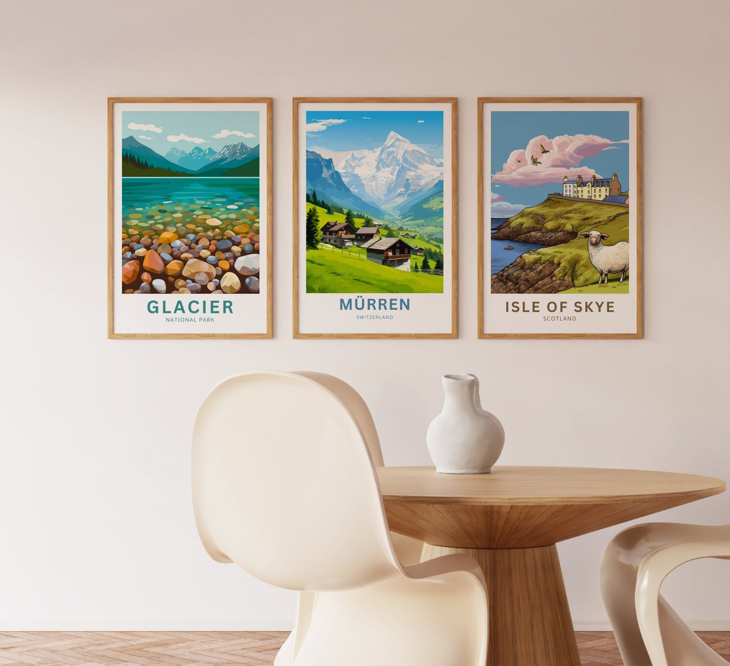 Mürren Travel Print - Mürren poster, Switzerland Wall Art, Framed present, Gift Switzerland Present - TravelTreasureCo