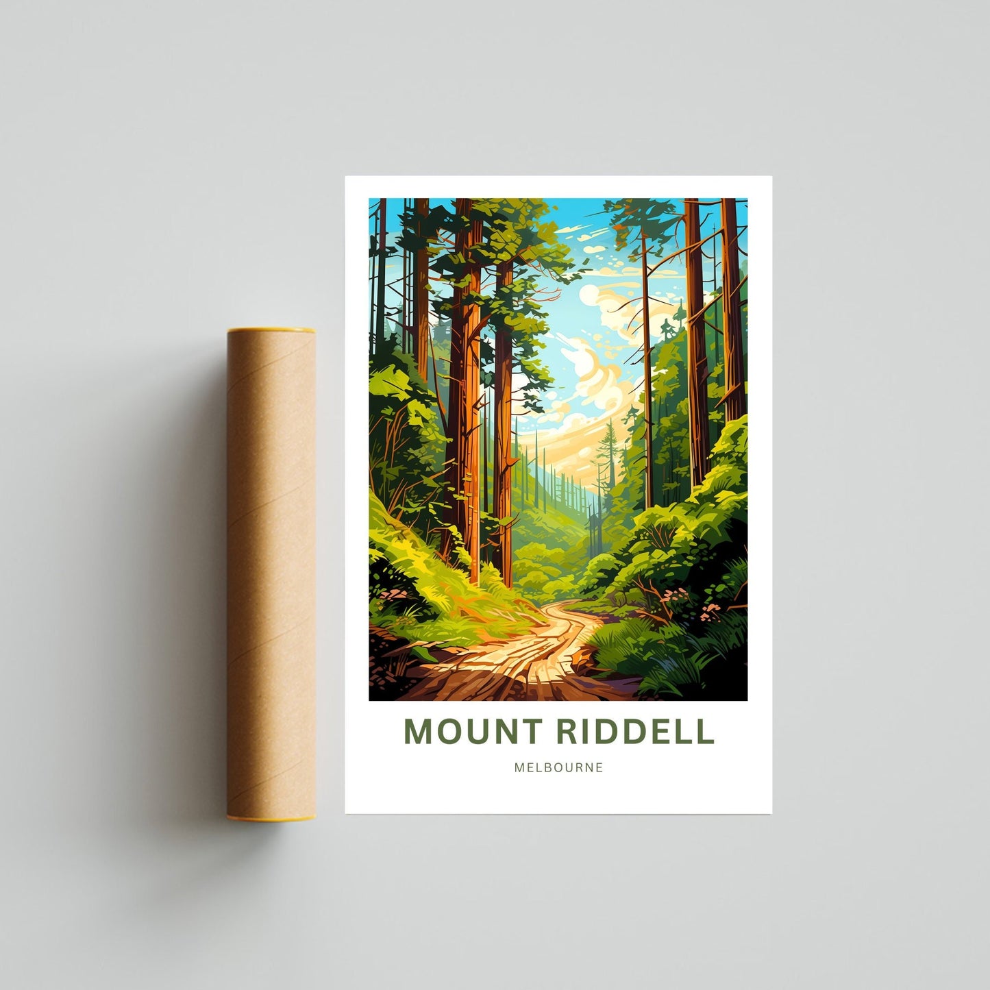 Mount Riddell Travel Print - Mount Riddell poster, Melbourne Wall Art, Framed present, Gift Australia Present - TravelTreasureCo