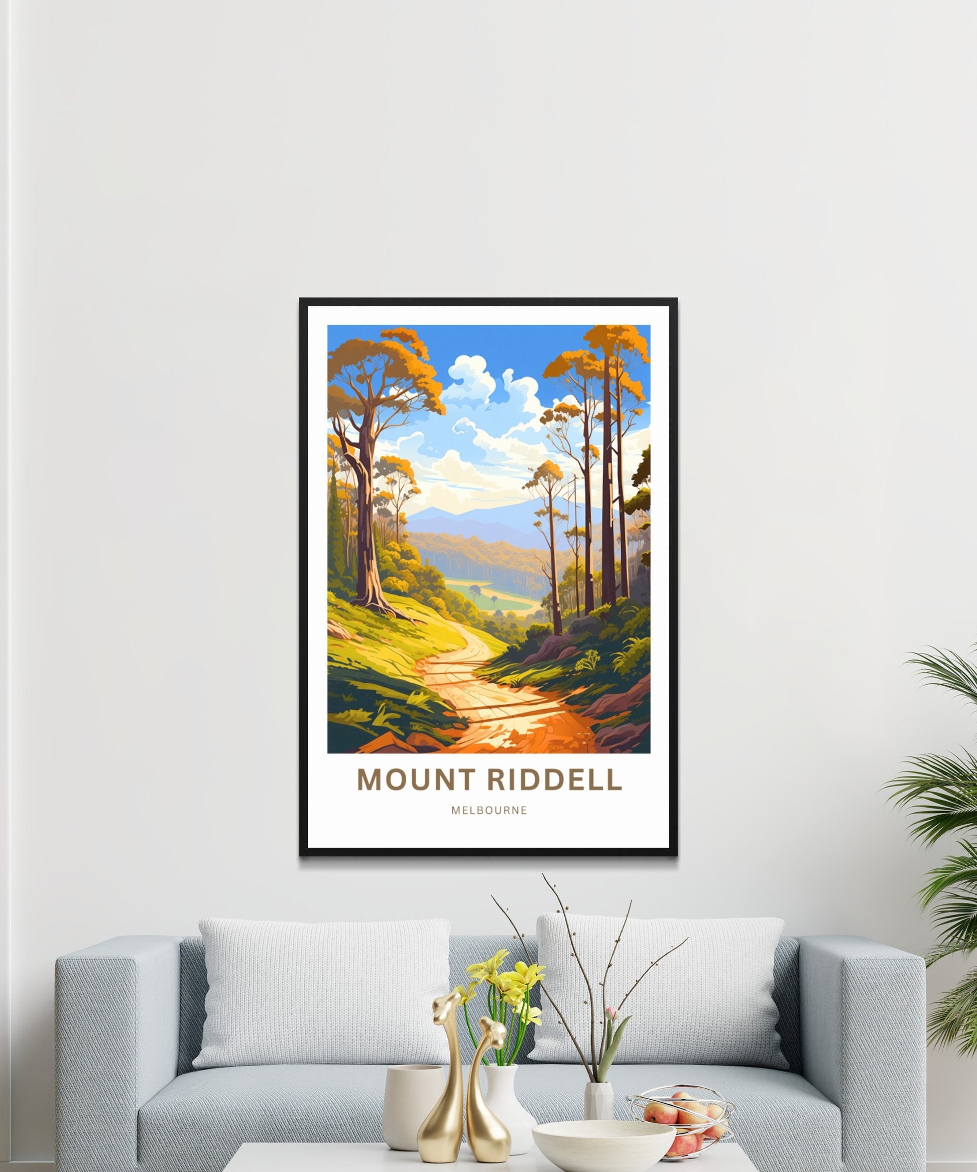 Mount Riddell Travel Print - Mount Riddell poster, Melbourne Wall Art, Framed present, Gift Australia Present - TravelTreasureCo