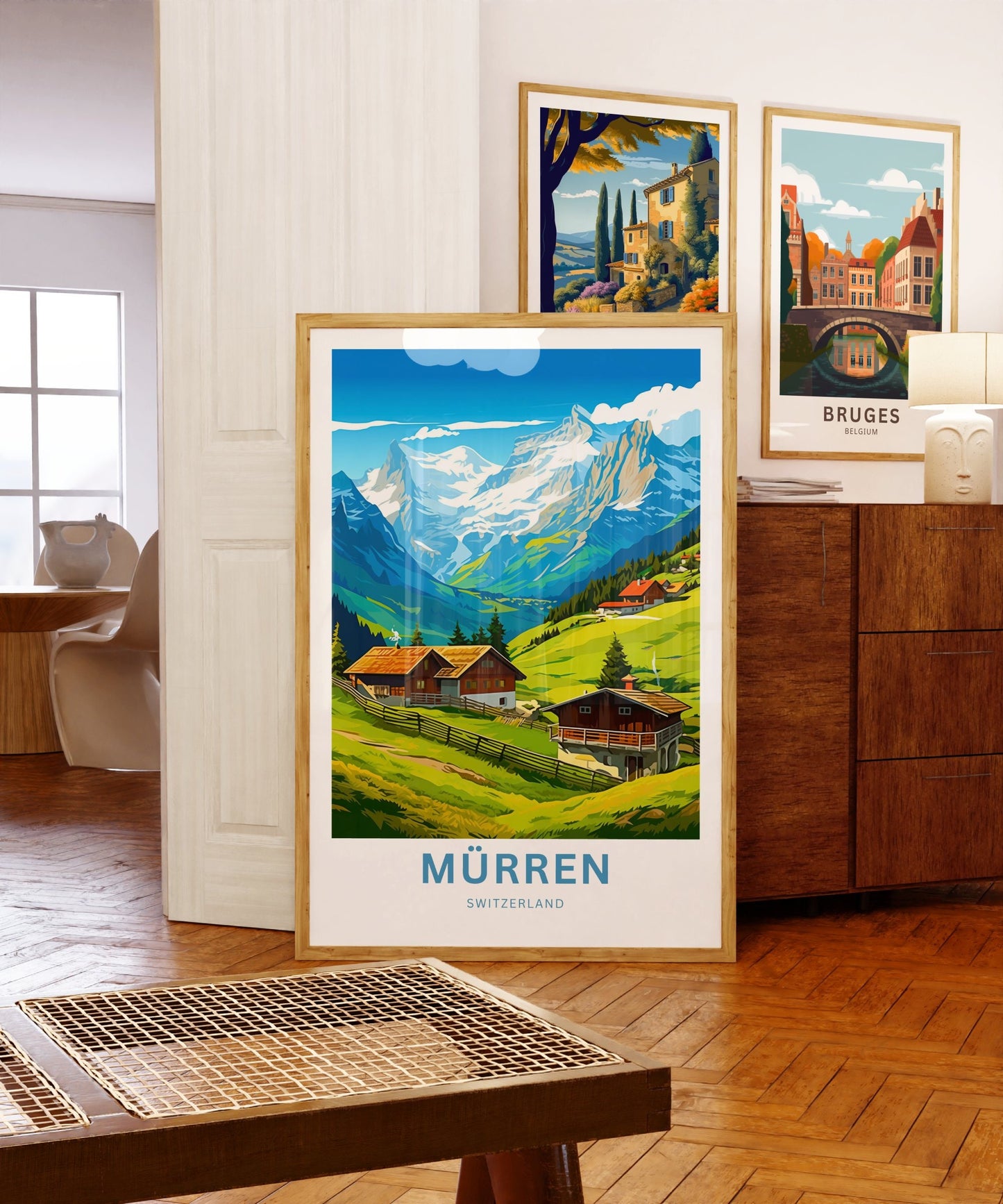 Mürren Travel Print - Mürren poster, Switzerland Wall Art, Framed present, Gift Switzerland Present - TravelTreasureCo