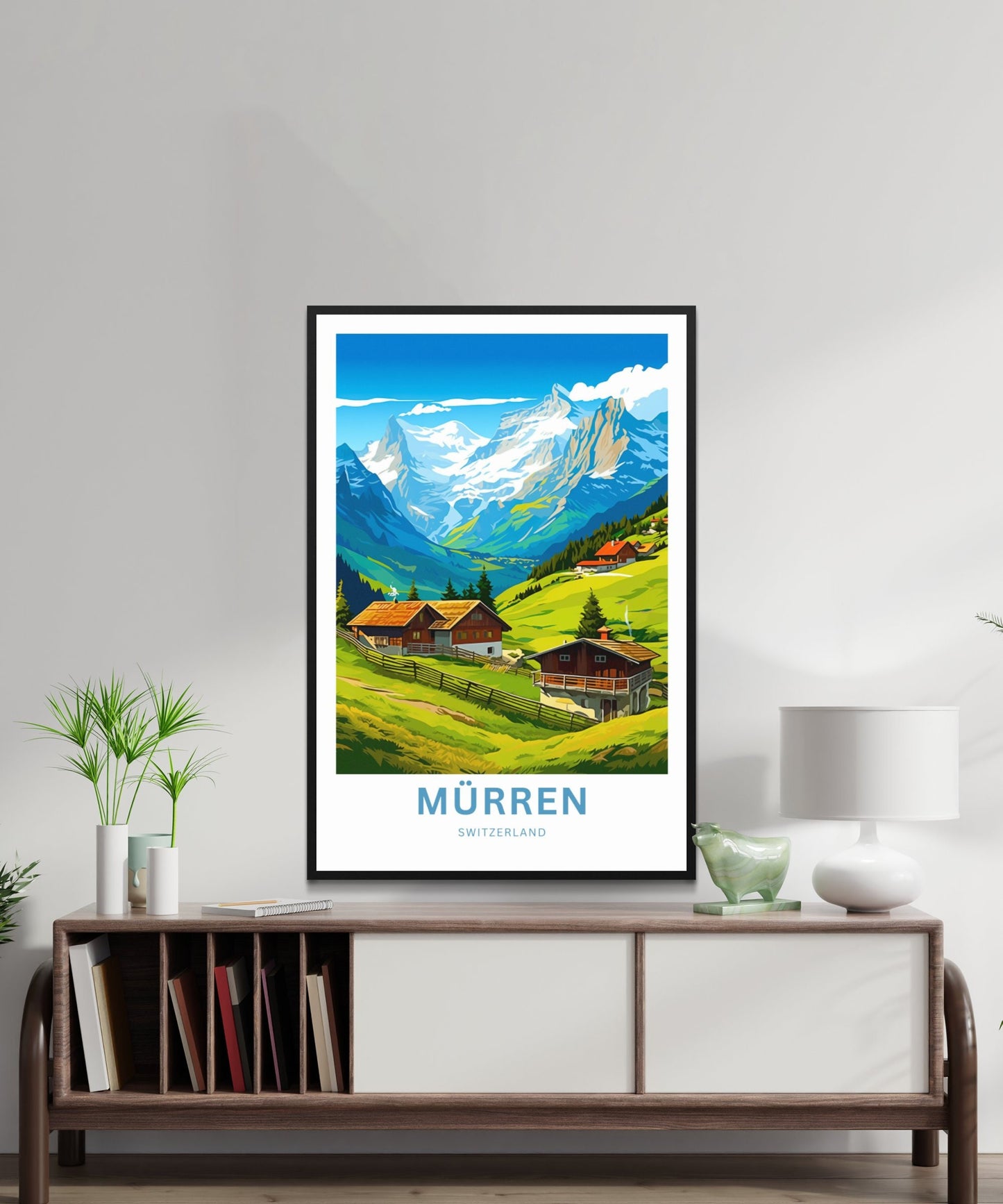 Mürren Travel Print - Mürren poster, Switzerland Wall Art, Framed present, Gift Switzerland Present - TravelTreasureCo