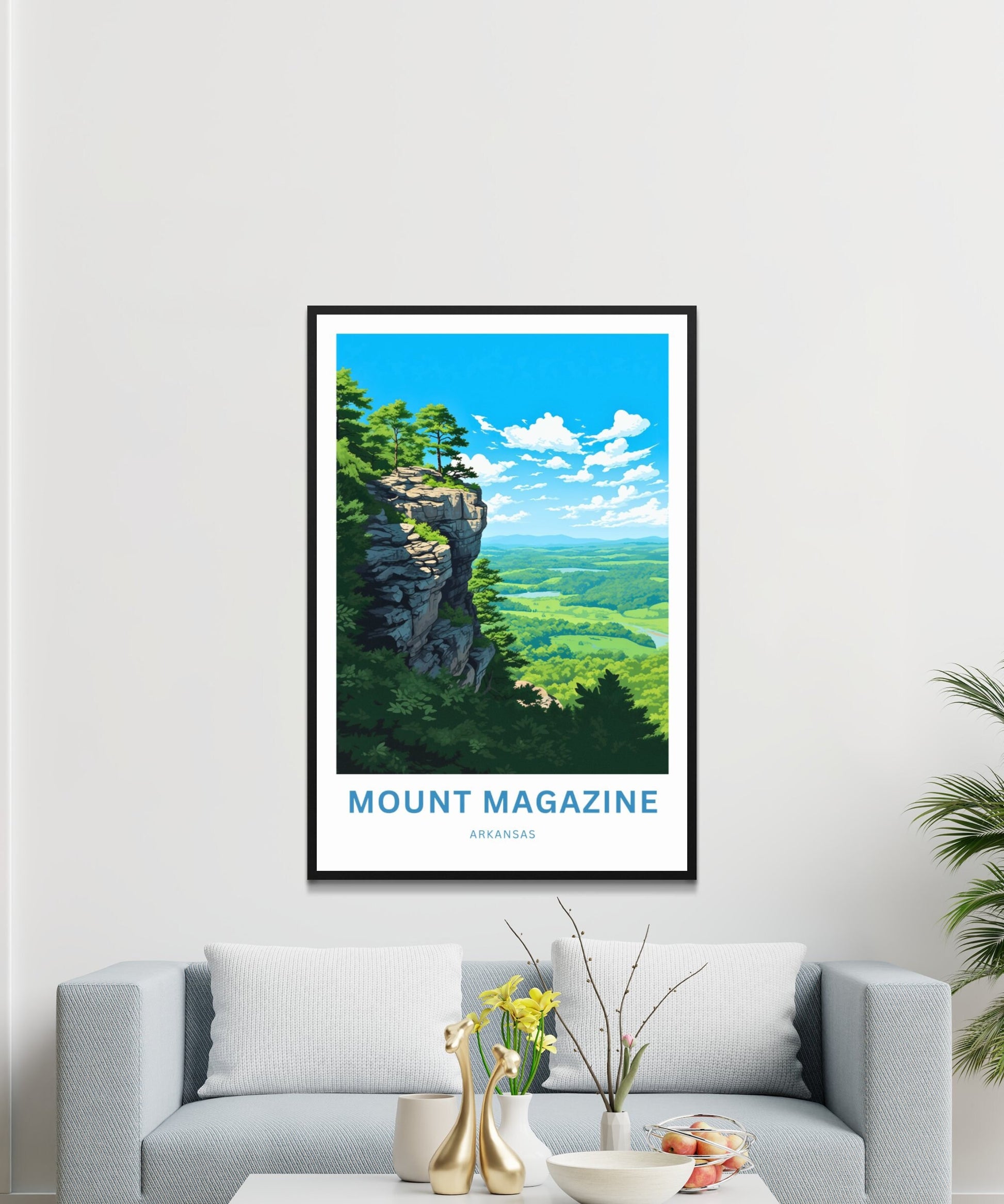 Mount Magazine Travel Print- Mount Magazine poster, Arkansas Wall Art, Framed present, Gift Arkansas Present, Customize Your Text - TravelTreasureCo