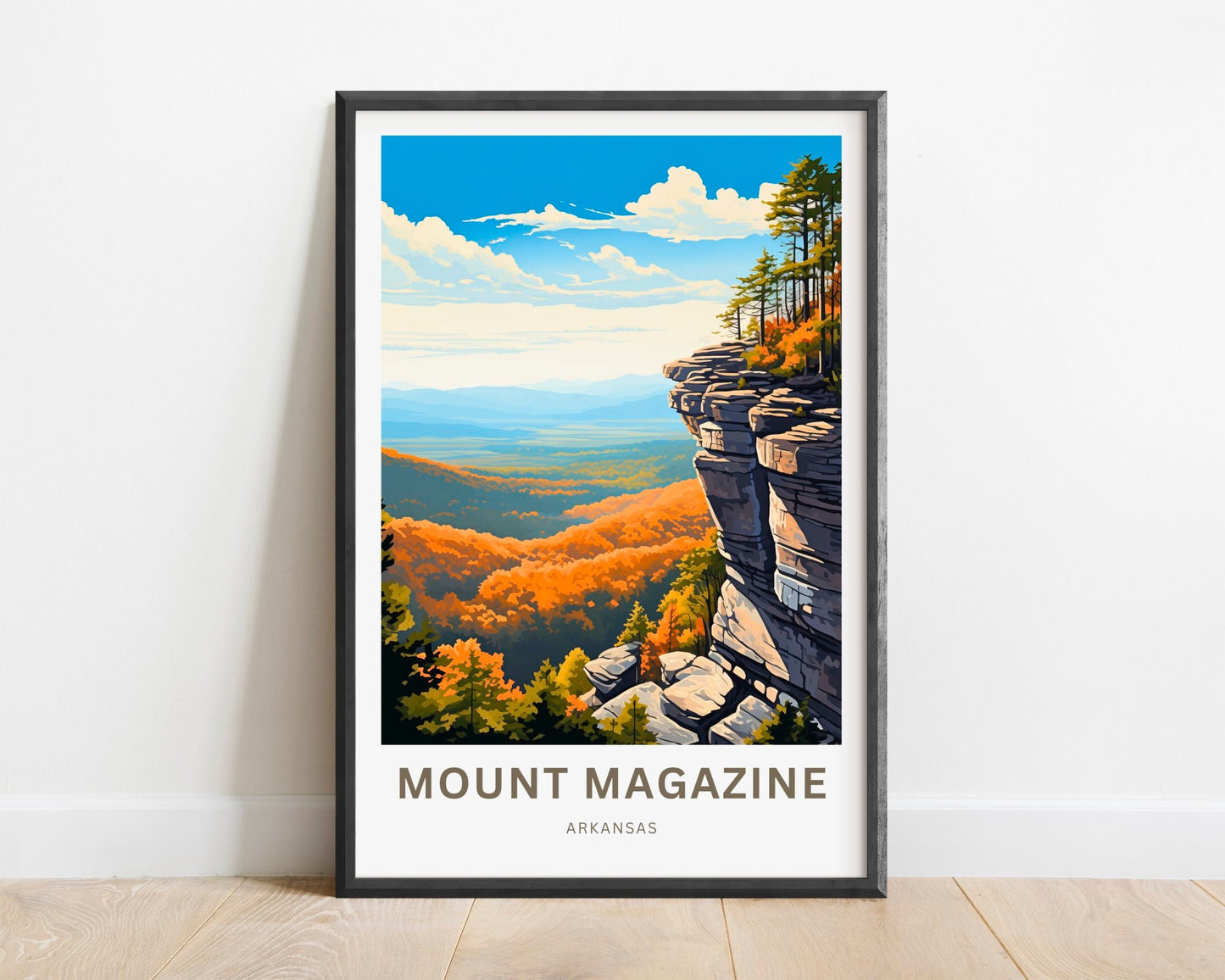 Mount Magazine Travel Print- Mount Magazine poster, Arkansas Wall Art, Framed present, Gift Arkansas Present, Customize Your Text - TravelTreasureCo