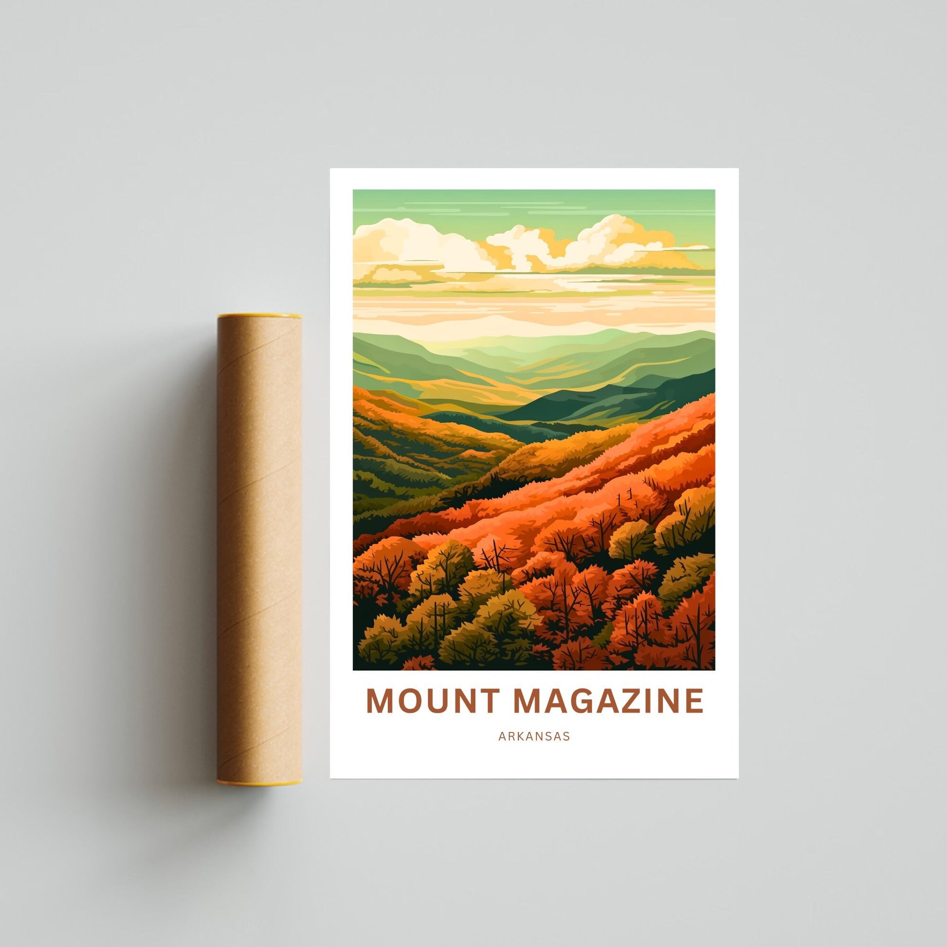 Mount Magazine Travel Print- Mount Magazine poster, Arkansas Wall Art, Framed present, Gift Arkansas Present, Customize Your Text - TravelTreasureCo