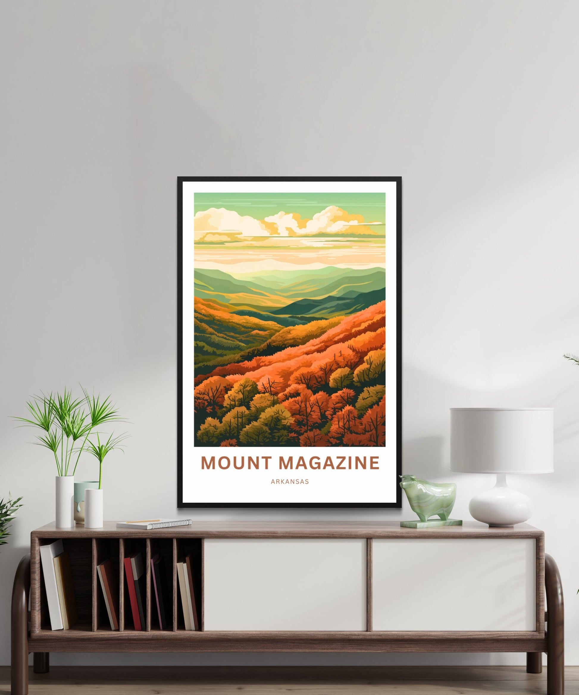 Mount Magazine Travel Print- Mount Magazine poster, Arkansas Wall Art, Framed present, Gift Arkansas Present, Customize Your Text - TravelTreasureCo