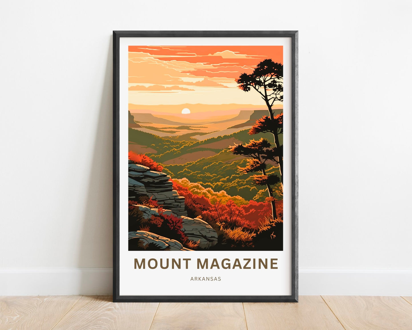 Mount Magazine Travel Print- Mount Magazine poster, Arkansas Wall Art, Framed present, Gift Arkansas Present, Customize Your Text - TravelTreasureCo