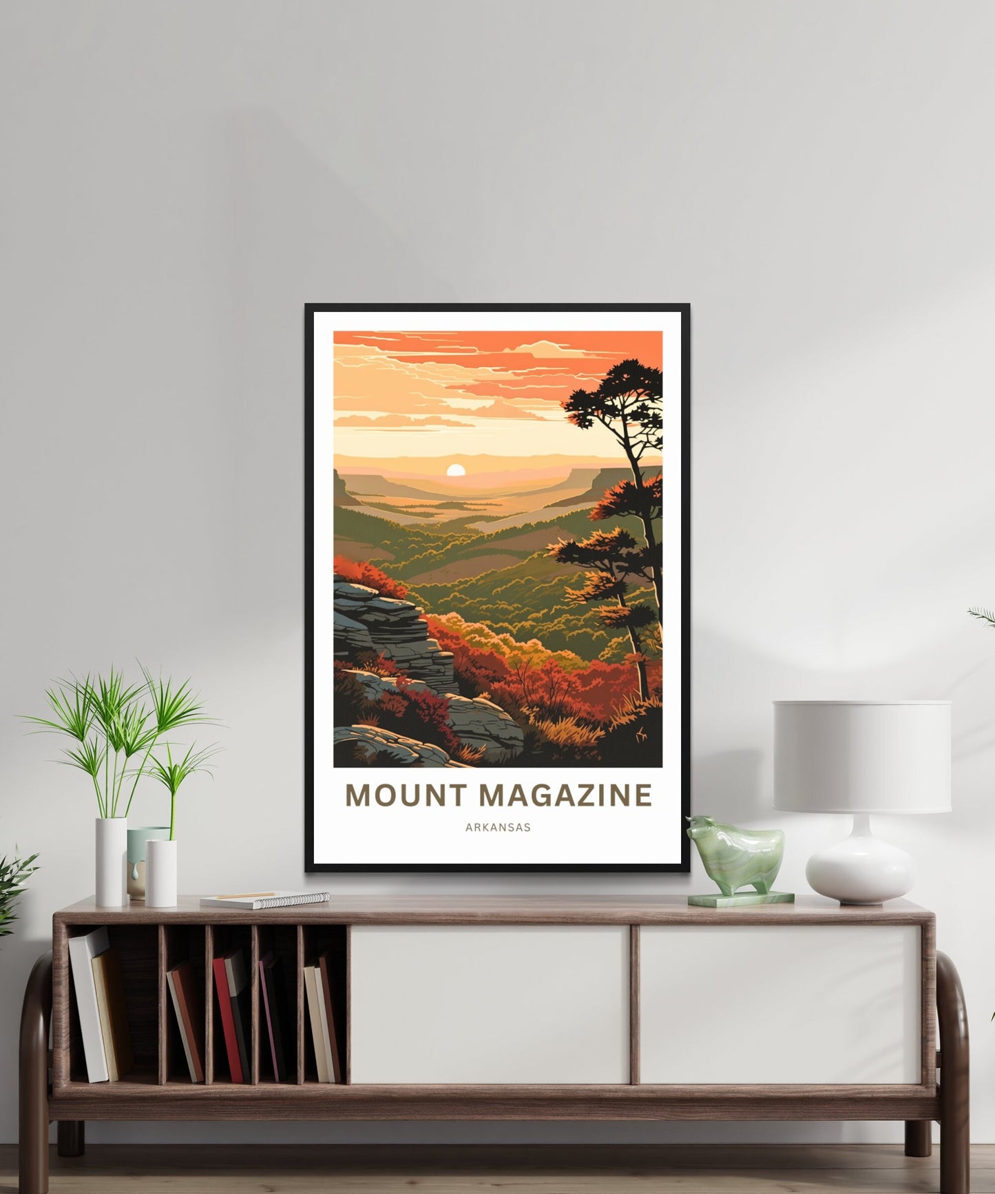 Mount Magazine Travel Print- Mount Magazine poster, Arkansas Wall Art, Framed present, Gift Arkansas Present, Customize Your Text - TravelTreasureCo