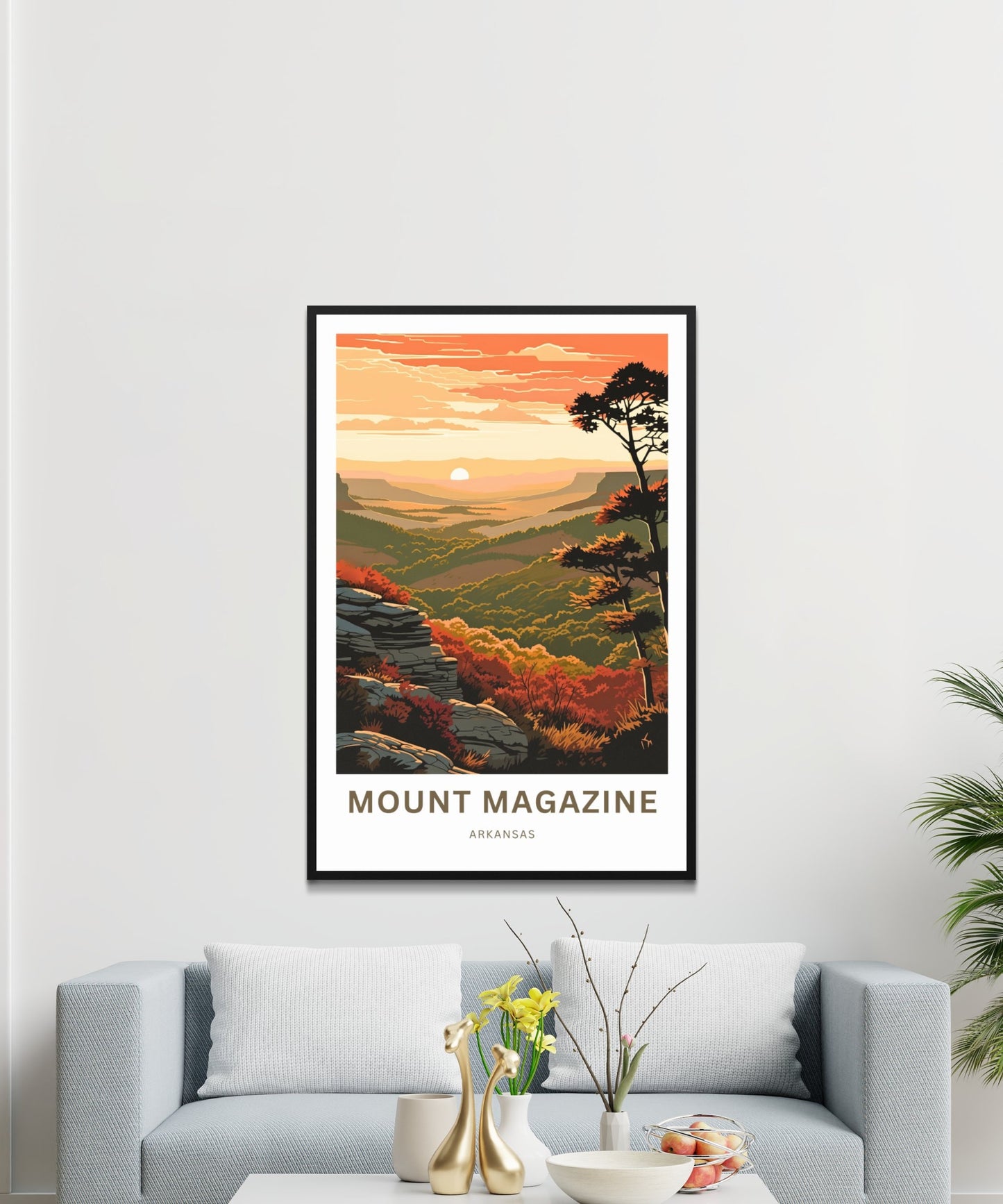 Mount Magazine Travel Print- Mount Magazine poster, Arkansas Wall Art, Framed present, Gift Arkansas Present, Customize Your Text - TravelTreasureCo