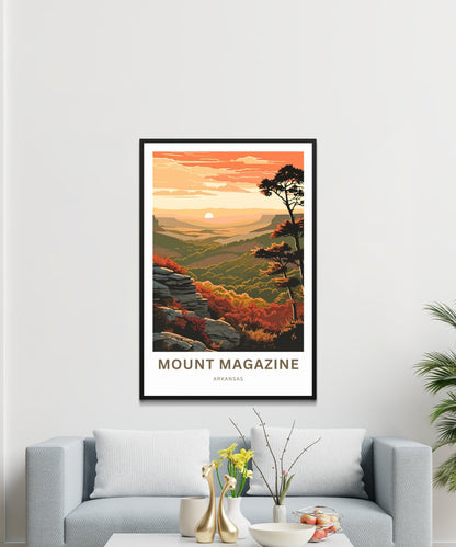 Mount Magazine Travel Print- Mount Magazine poster, Arkansas Wall Art, Framed present, Gift Arkansas Present, Customize Your Text - TravelTreasureCo