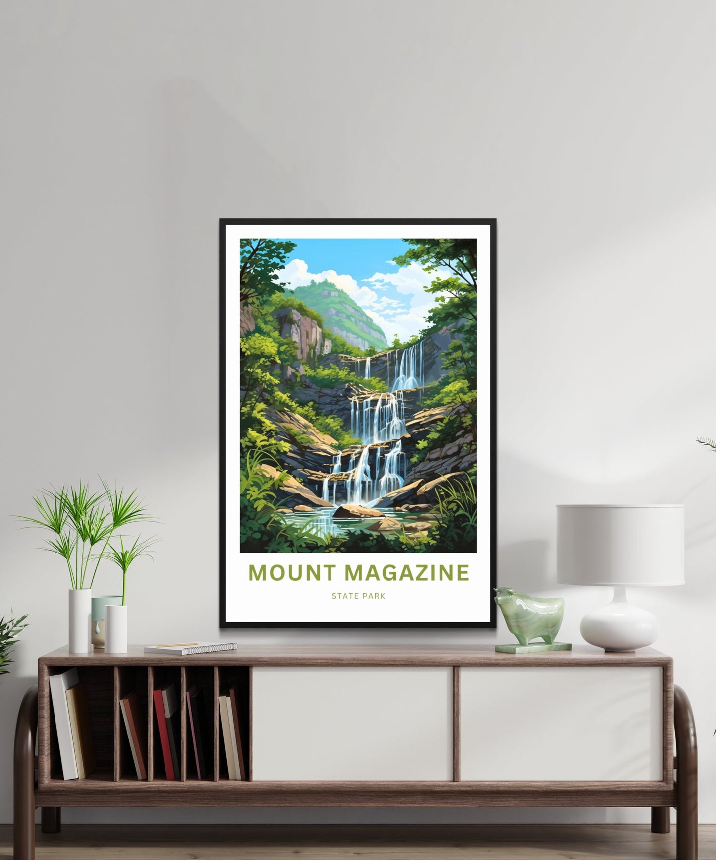 Mount Magazine Travel Print- Mount Magazine poster, Arkansas Wall Art, Framed present, Gift Arkansas Waterfalls, Customize Your Text - TravelTreasureCo