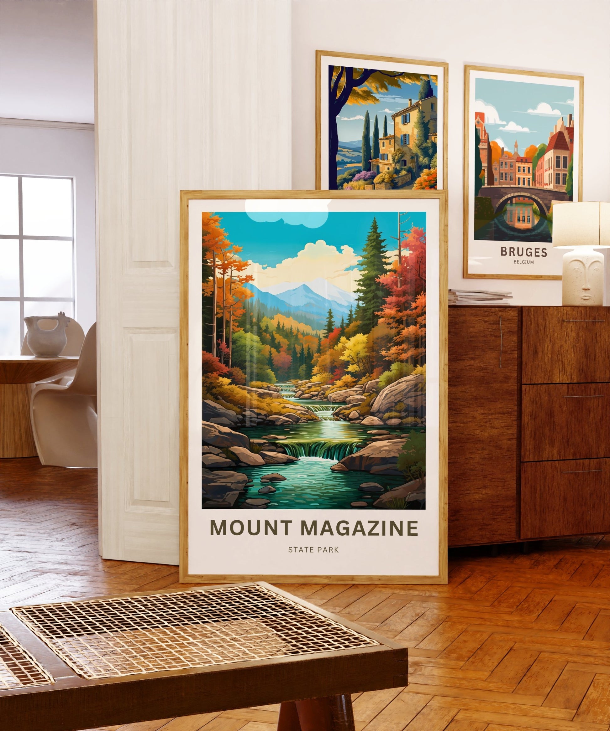 Mount Magazine Travel Print- Mount Magazine poster, Arkansas Wall Art, Framed present, Gift Arkansas River, Customize Your Text - TravelTreasureCo