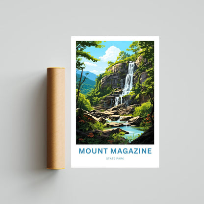 Mount Magazine Travel Print- Mount Magazine State Park Poster, Arkansas Wall Art, Framed present, Gift Arkansas Waterfalls, Customize Text - TravelTreasureCo