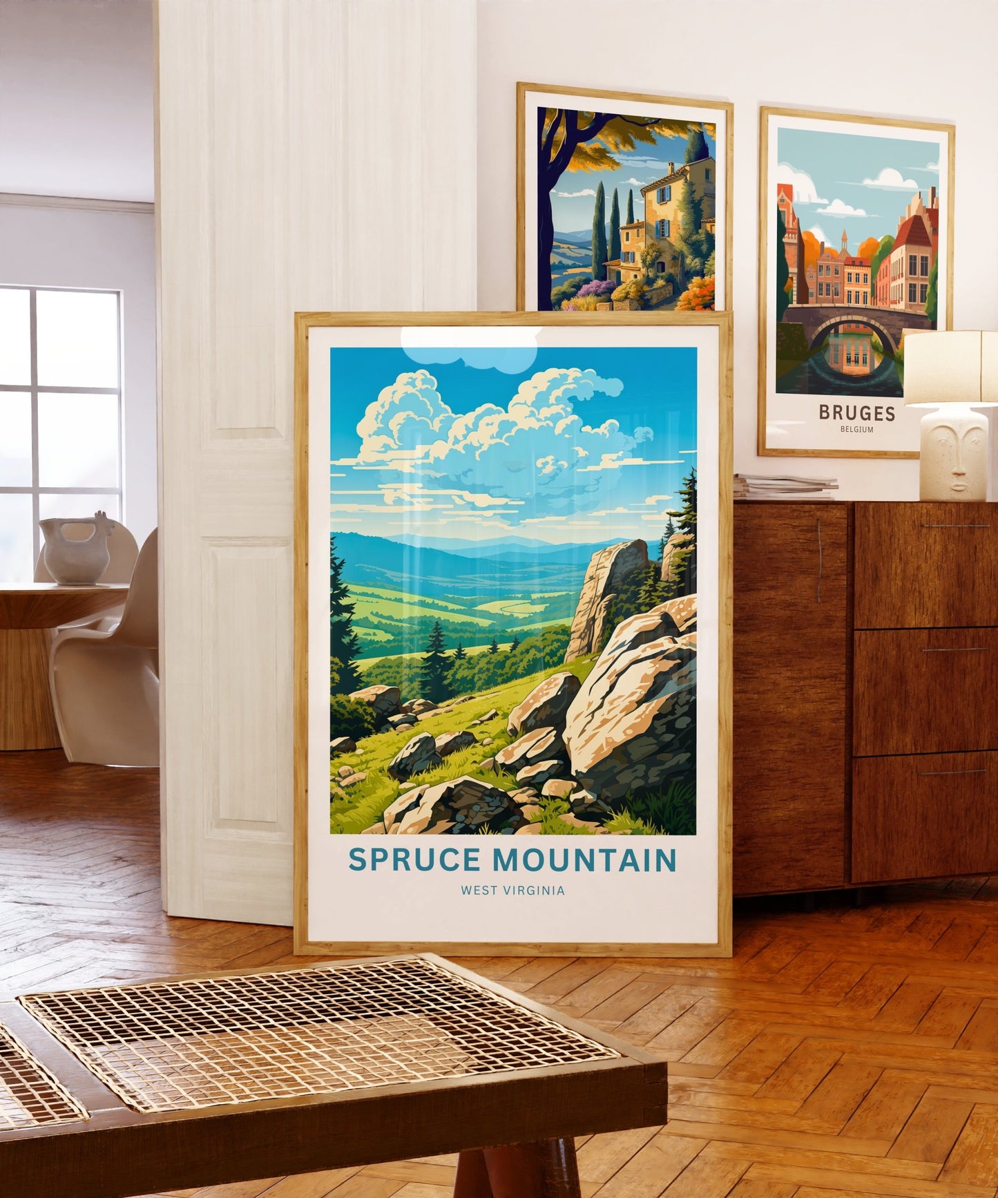 Spruce Mountain Travel Print - Spruce Mountain poster, West Virginia Wall Art, Framed present, Gift West Virginia Present, Custom Text - TravelTreasureCo