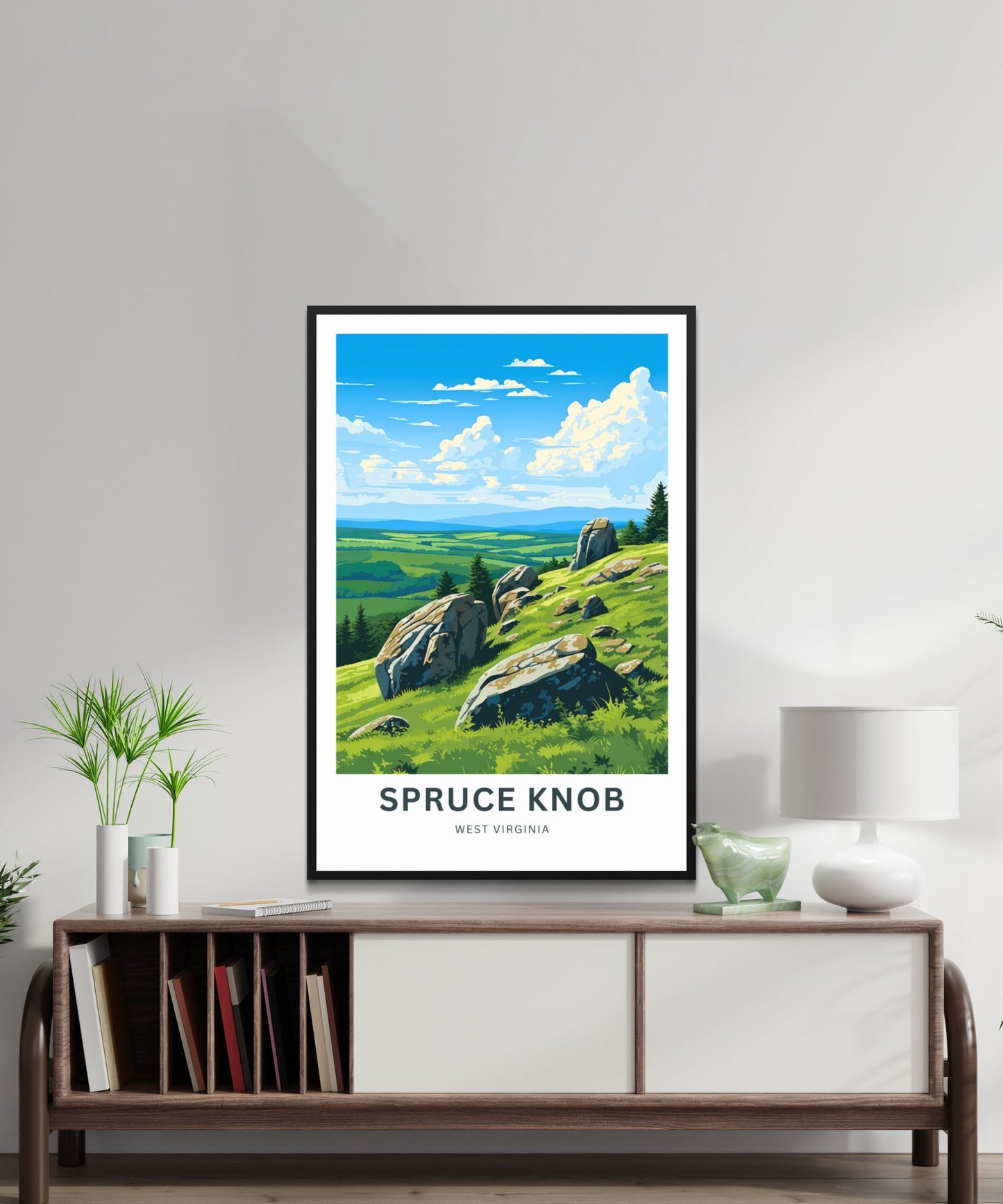 Spruce Knob Travel Print - Spruce Knob poster, West Virginia Wall Art, Framed present, West Virginia National Forest Gift Art, Custom Text - TravelTreasureCo