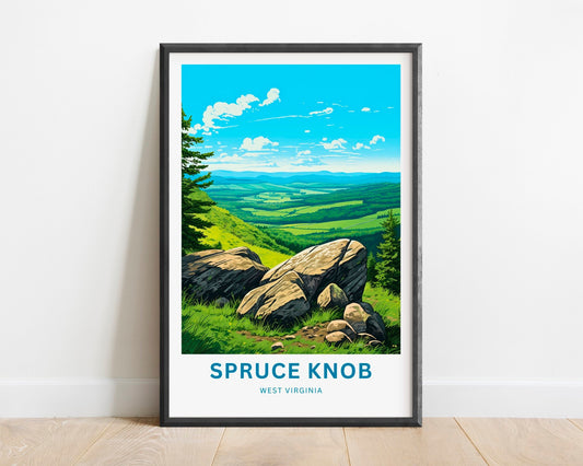 Spruce Knob Travel Print - Spruce Knob poster, West Virginia Wall Art, Framed present, West Virginia National Forest Gift Art, Custom Text - TravelTreasureCo