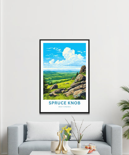 Spruce Knob Travel Print - Spruce Knob poster, West Virginia Wall Art, Framed present, West Virginia National Forest Gift Art, Custom Text - TravelTreasureCo