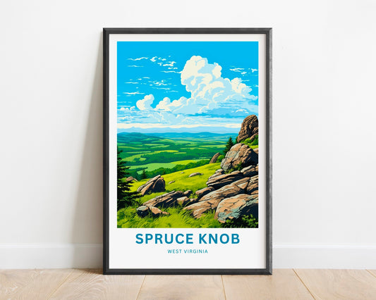 Spruce Knob Travel Print - Spruce Knob poster, West Virginia Wall Art, Framed present, West Virginia National Forest Gift Art, Custom Text - TravelTreasureCo