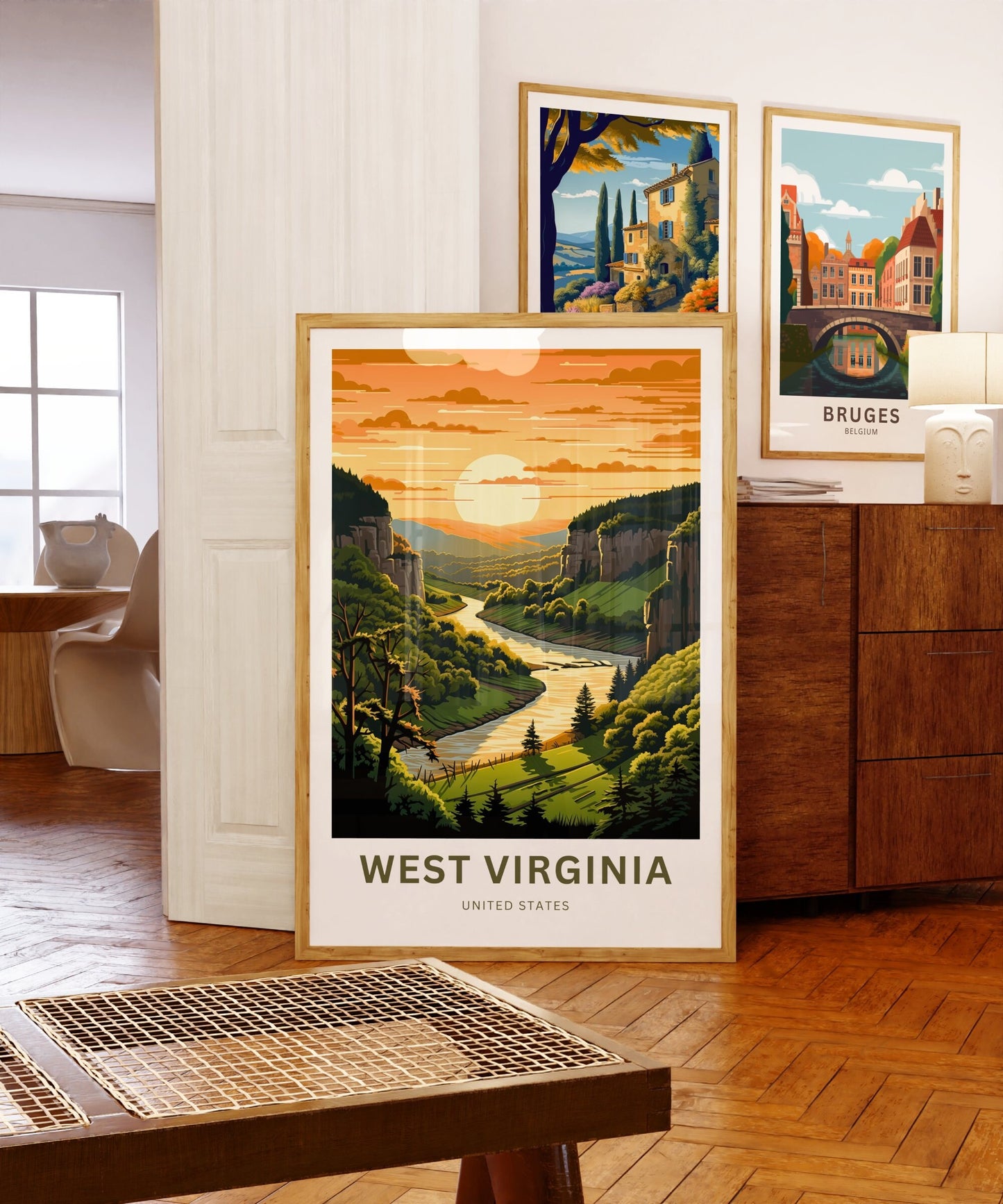 West Virginia Travel Print - West Virginia poster, United States Wall Art, Framed present, Gift United States Present - TravelTreasureCo