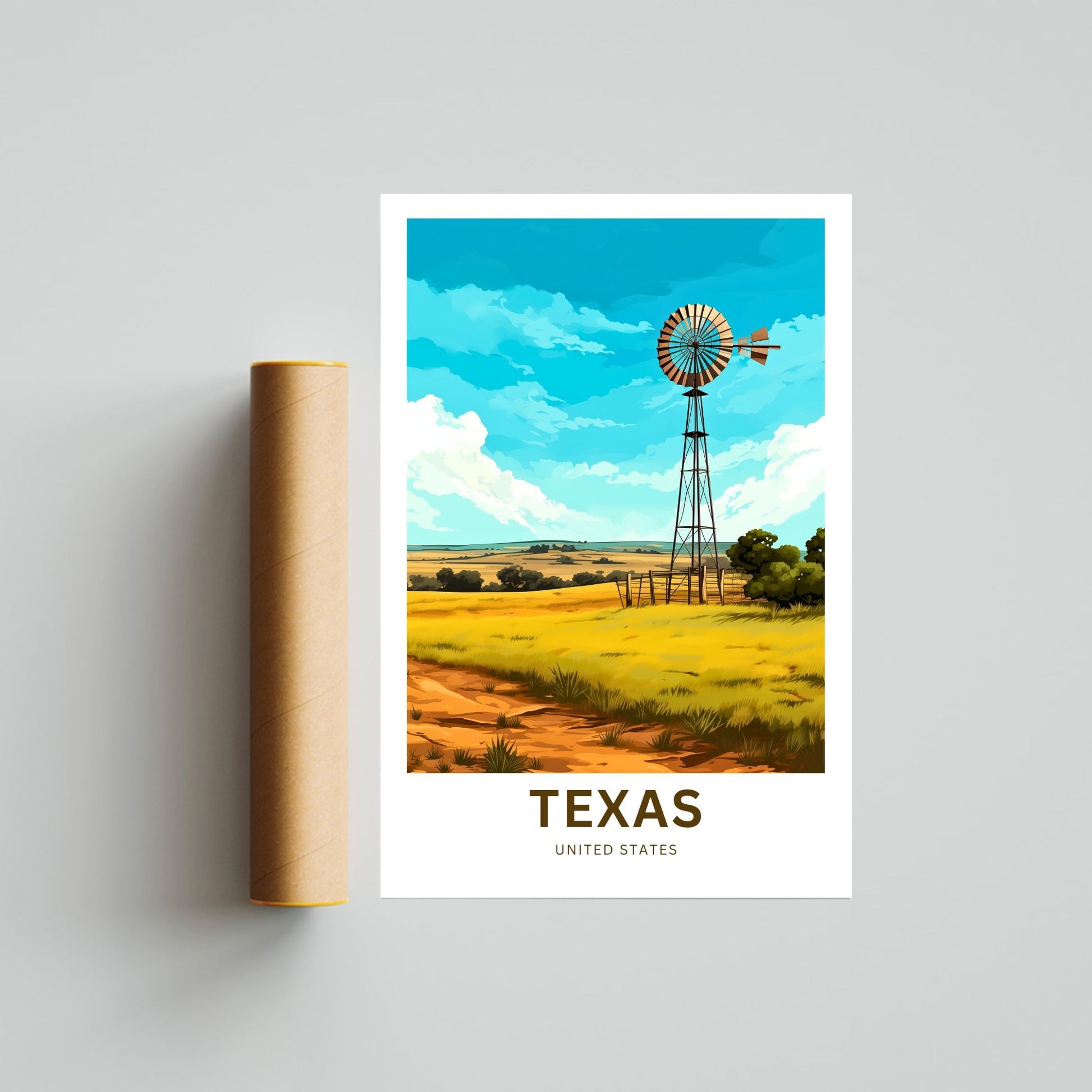 Texas Travel Print - Texas poster, United States Wall Art, Framed present, Gift United States Present, Custom Text - TravelTreasureCo