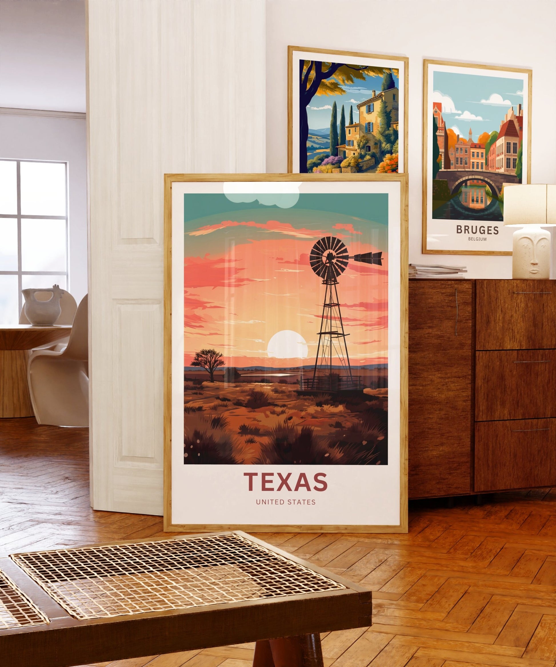 Texas Travel Print - Texas poster, United States Wall Art, Framed present, Gift United States Present, Custom Text - TravelTreasureCo