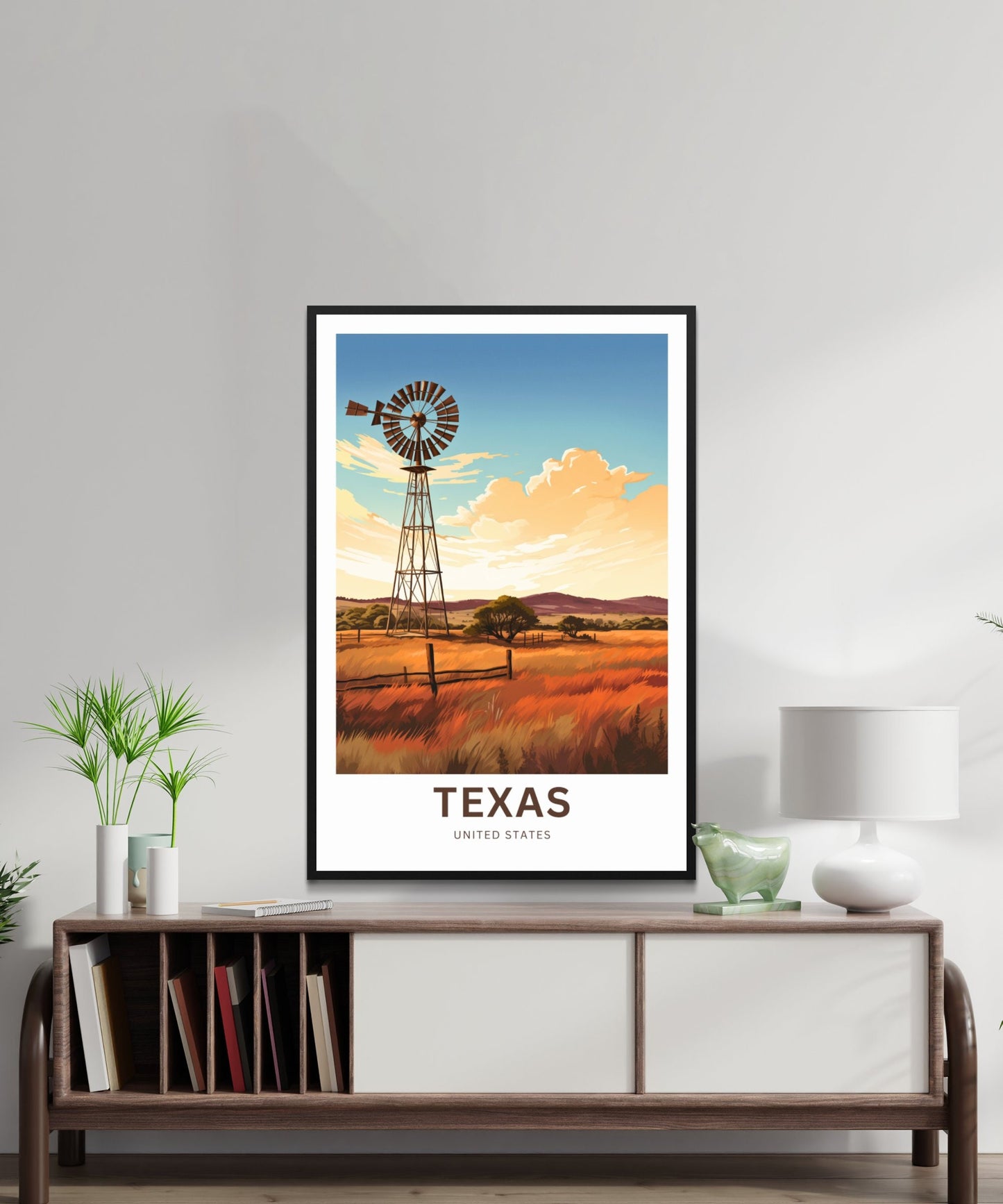 Texas Travel Print - Texas poster, United States Wall Art, Framed present, Gift United States Present, Custom Text - TravelTreasureCo