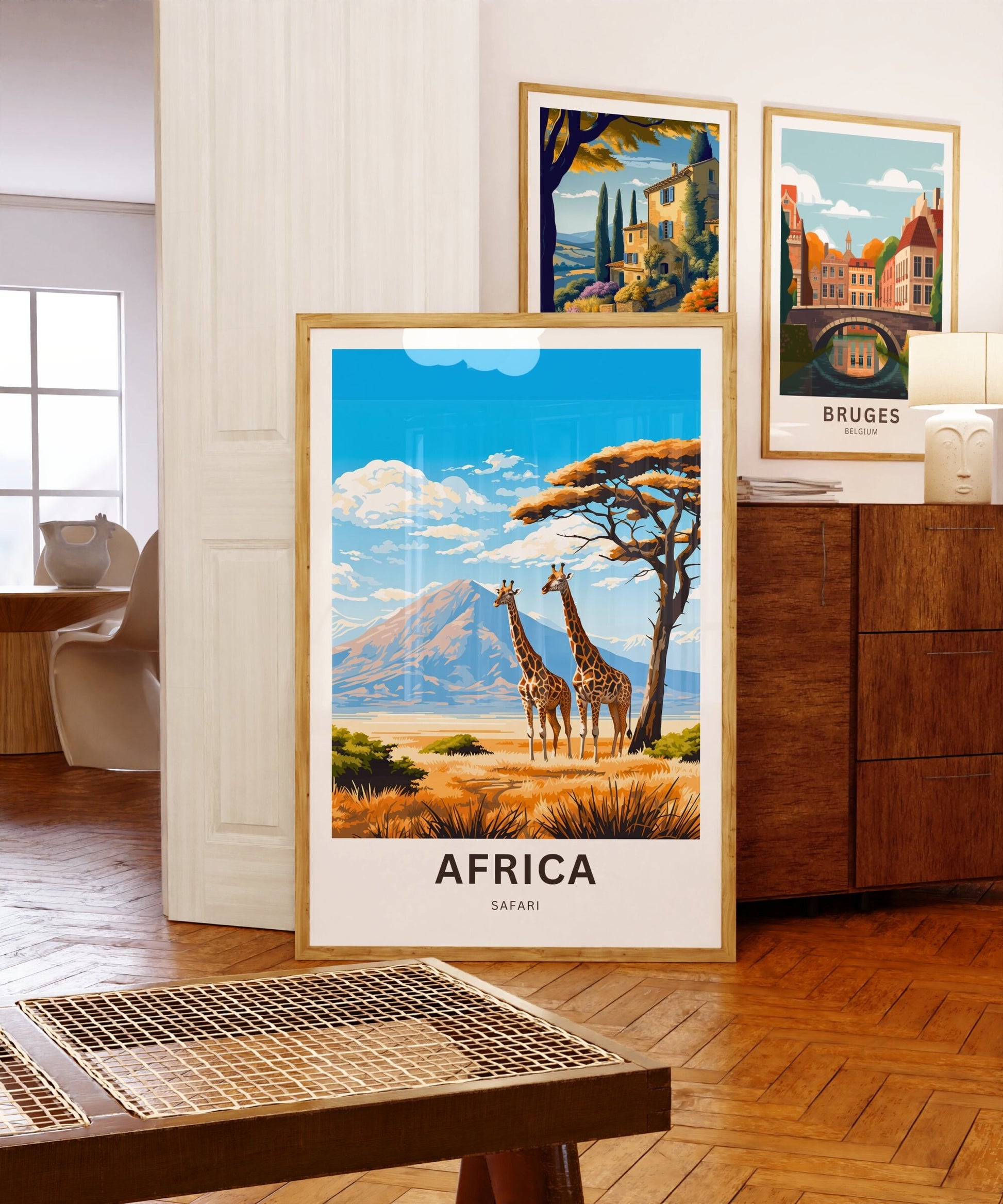 Africa Safari Travel Print - Africa Safari poster, African Wall Art, Framed present, Gift Africa Present - TravelTreasureCo