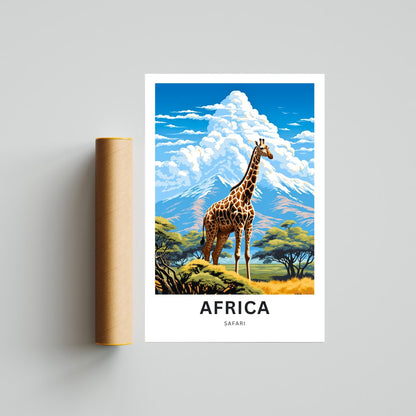 Africa Safari Travel Print - Africa Safari poster, African Wall Art, Framed present, Gift Africa Present - TravelTreasureCo