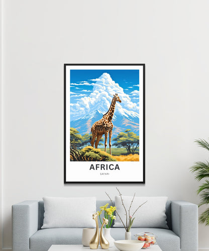 Africa Safari Travel Print - Africa Safari poster, African Wall Art, Framed present, Gift Africa Present - TravelTreasureCo