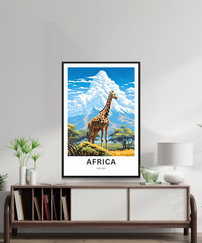 Africa Safari Travel Print - Africa Safari poster, African Wall Art, Framed present, Gift Africa Present - TravelTreasureCo