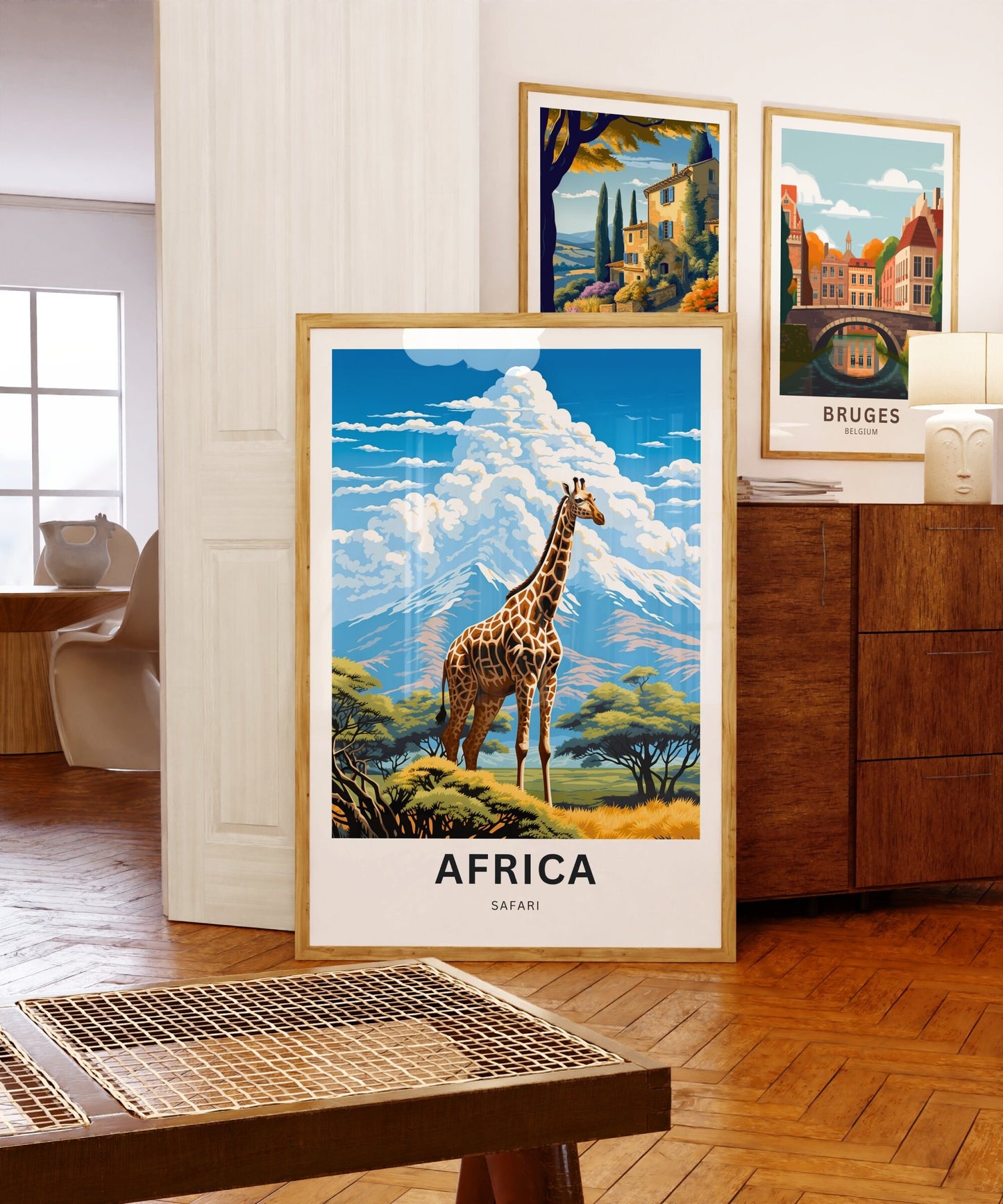 Africa Safari Travel Print - Africa Safari poster, African Wall Art, Framed present, Gift Africa Present - TravelTreasureCo