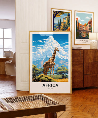 Africa Safari Travel Print - Africa Safari poster, African Wall Art, Framed present, Gift Africa Present - TravelTreasureCo