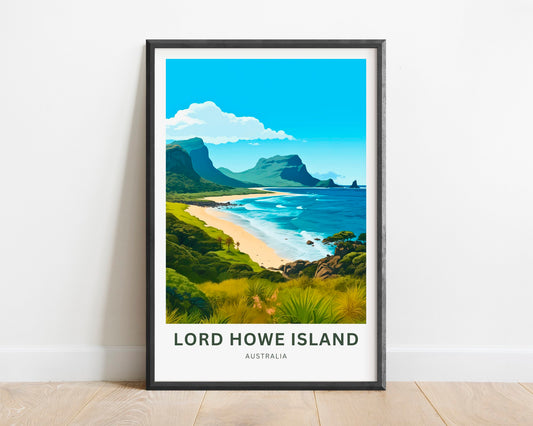 Lord Howe Island Travel Print - Lord Howe Island poster, Australia Wall Art, Framed, Gift Australia Decor Present, Customize Your Text - TravelTreasureCo