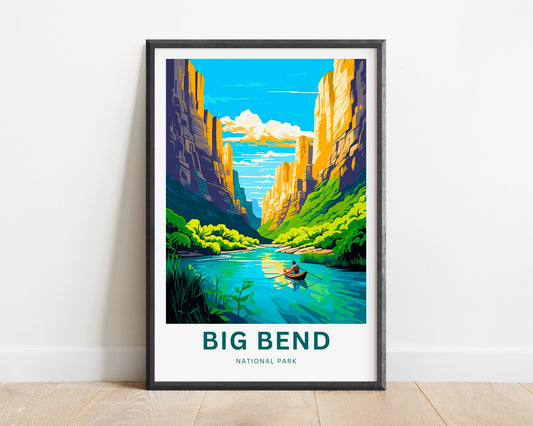 Big Bend National Park Travel Print - Big Bend poster, Texas Wall Art, Framed present, Gift United States Present, Custom Text - TravelTreasureCo
