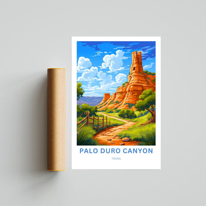 Palo Duro Canyon Travel Print - Palo Duro Canyon poster, State Park Wall Art, Texas Framed present, Gift United States Present, Custom Text - TravelTreasureCo