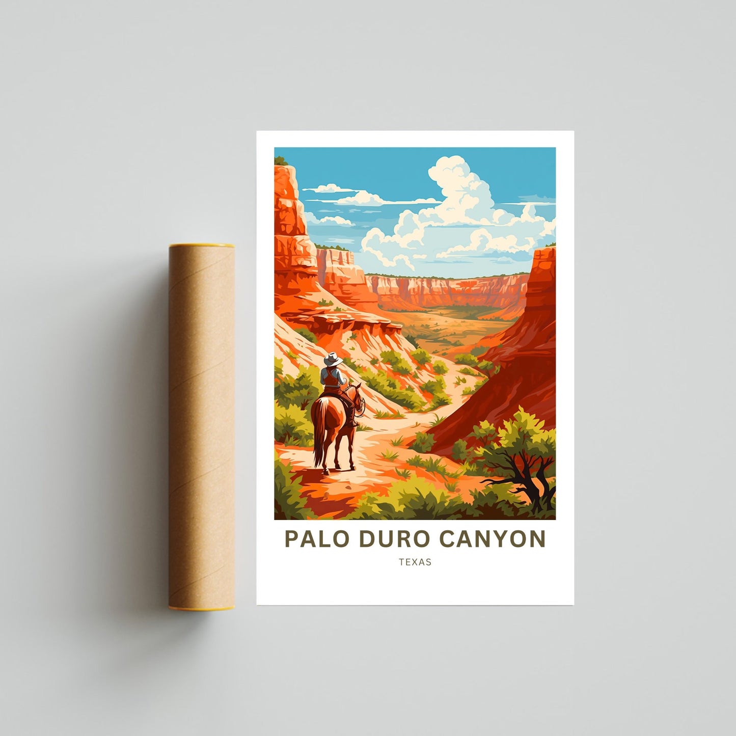 Palo Duro Canyon Travel Print - Palo Duro Canyon poster, State Park Wall Art, Texas Framed present, Gift United States Present, Custom Text - TravelTreasureCo