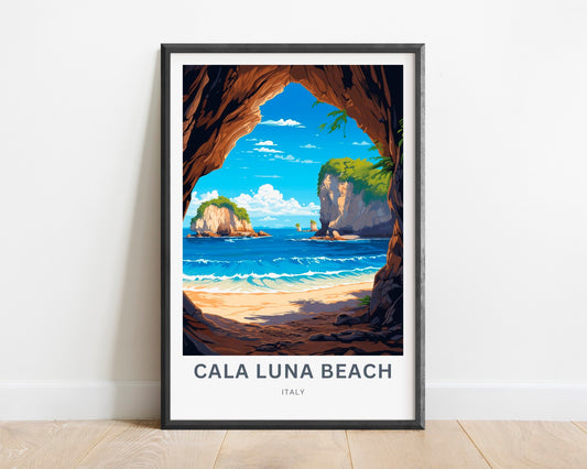 Cala Luna Travel Print - Cala Luna poster, Italy Wall Art, Framed present, Gift Italy Present - TravelTreasureCo
