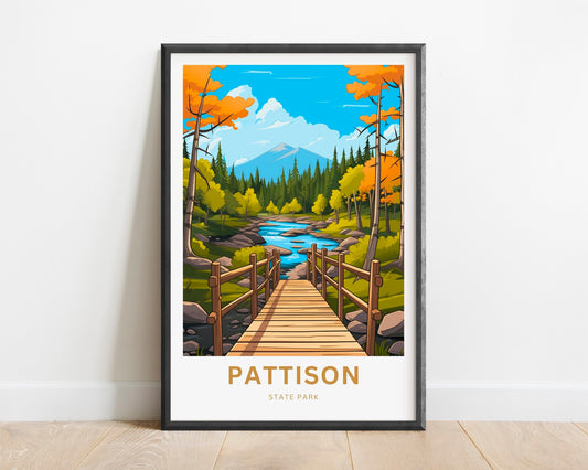 Pattison State Park Travel Print - Pattison State Park poster, Wisconsin Wall Art, Framed present, Gift United States Present - TravelTreasureCo