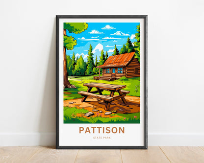 Pattison State Park Travel Print - Pattison State Park poster, Wisconsin Wall Art, Framed present, Gift United States Present - TravelTreasureCo