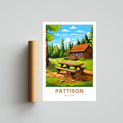 Pattison State Park Travel Print - Pattison State Park poster, Wisconsin Wall Art, Framed present, Gift United States Present - TravelTreasureCo