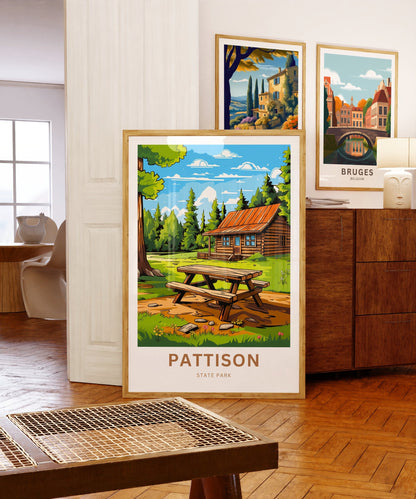 Pattison State Park Travel Print - Pattison State Park poster, Wisconsin Wall Art, Framed present, Gift United States Present - TravelTreasureCo