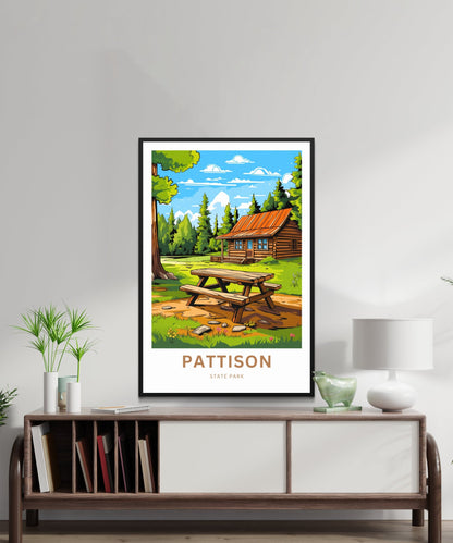 Pattison State Park Travel Print - Pattison State Park poster, Wisconsin Wall Art, Framed present, Gift United States Present - TravelTreasureCo