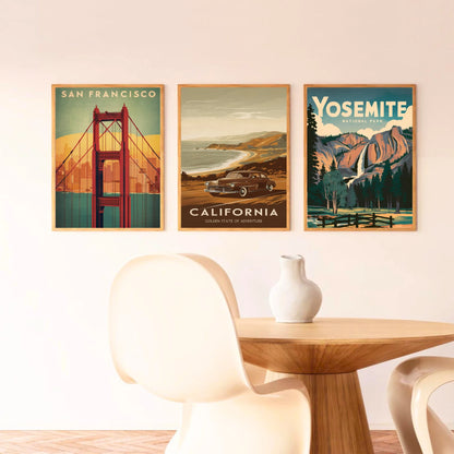 California Vintage Travel Poster - Coastal Nostalgia