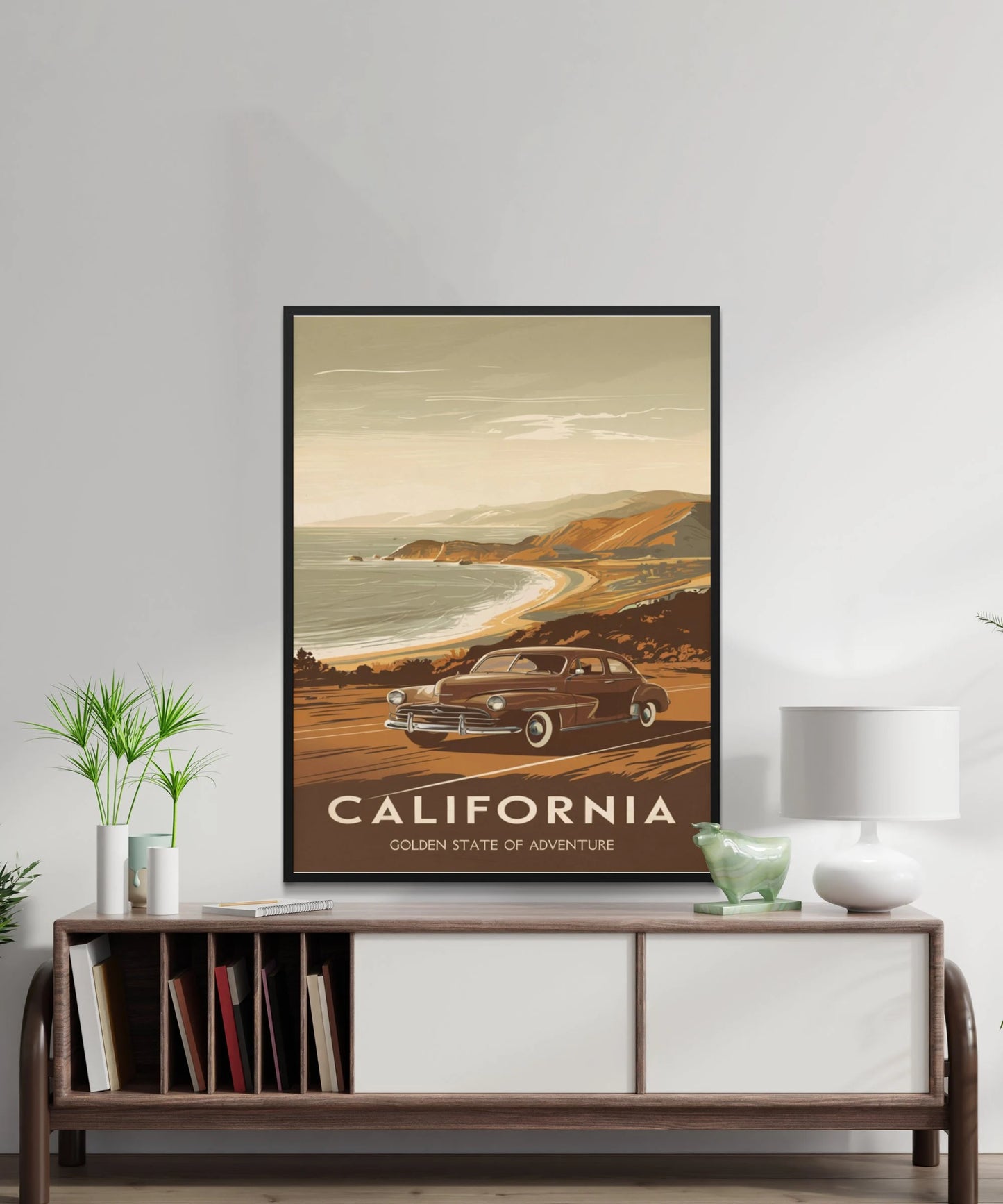 California Vintage Travel Poster - Coastal Nostalgia