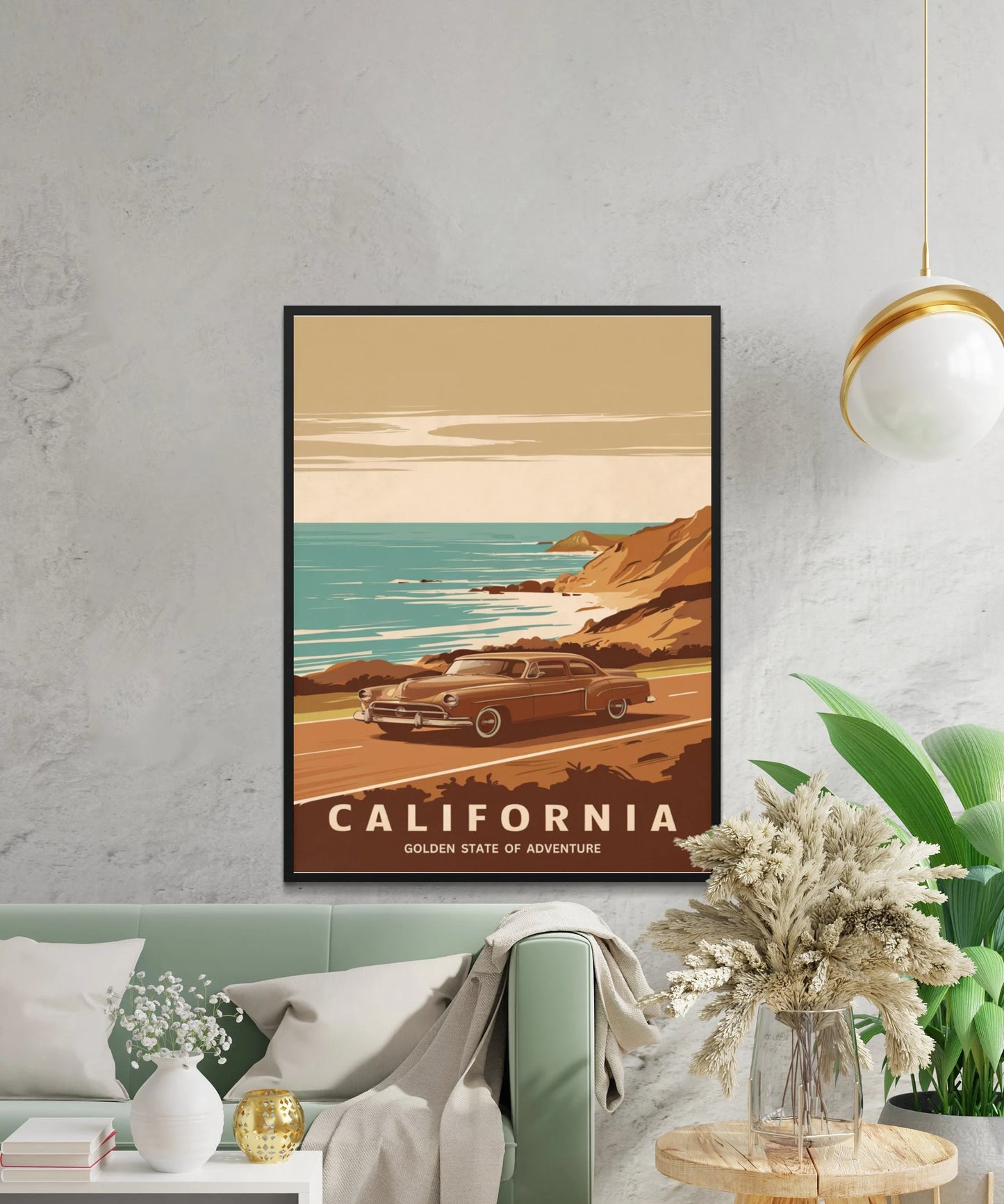 California Vintage Travel Poster - Beachfront Beauty