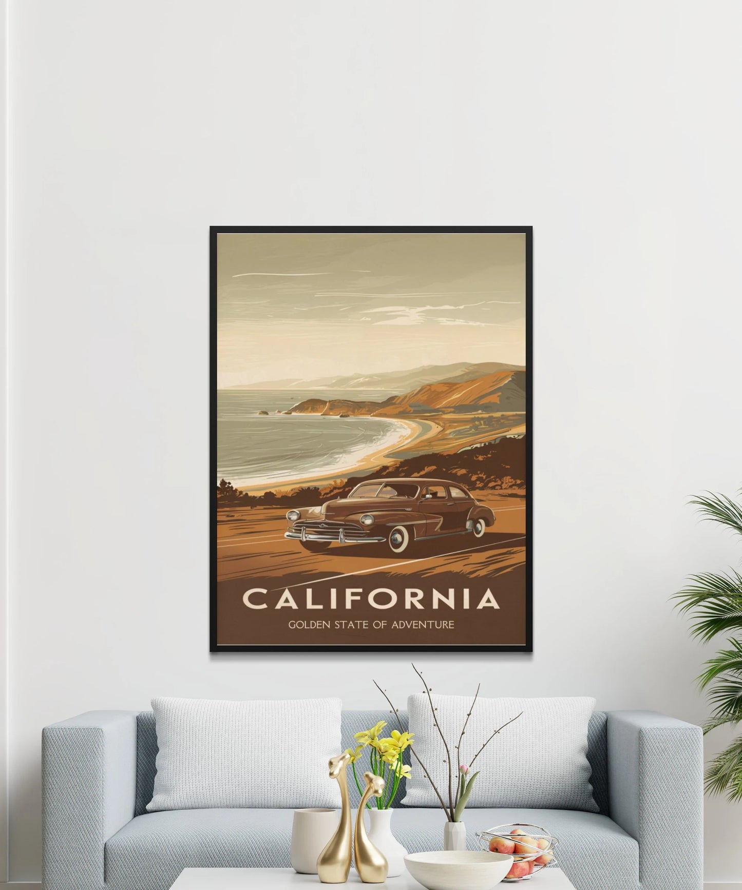 California Vintage Travel Poster - Coastal Nostalgia