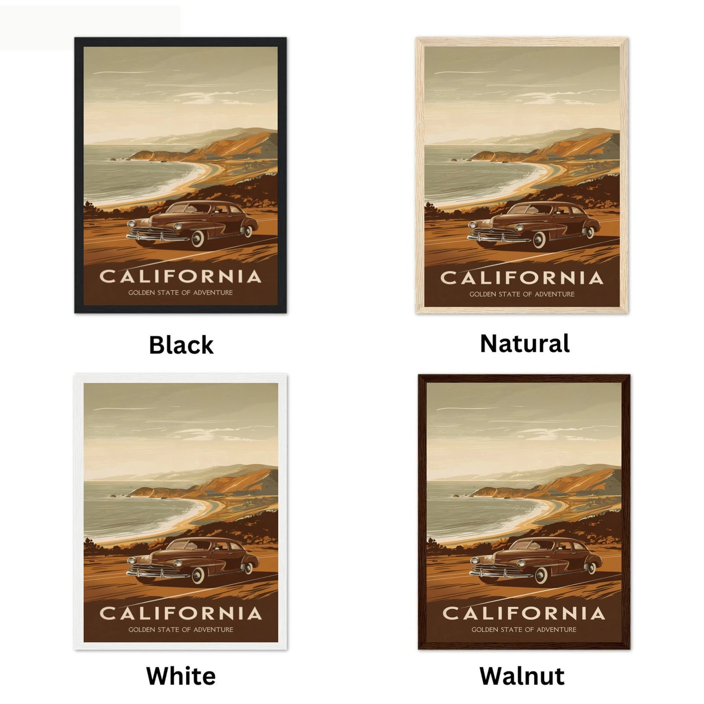 California Vintage Travel Poster - Coastal Nostalgia