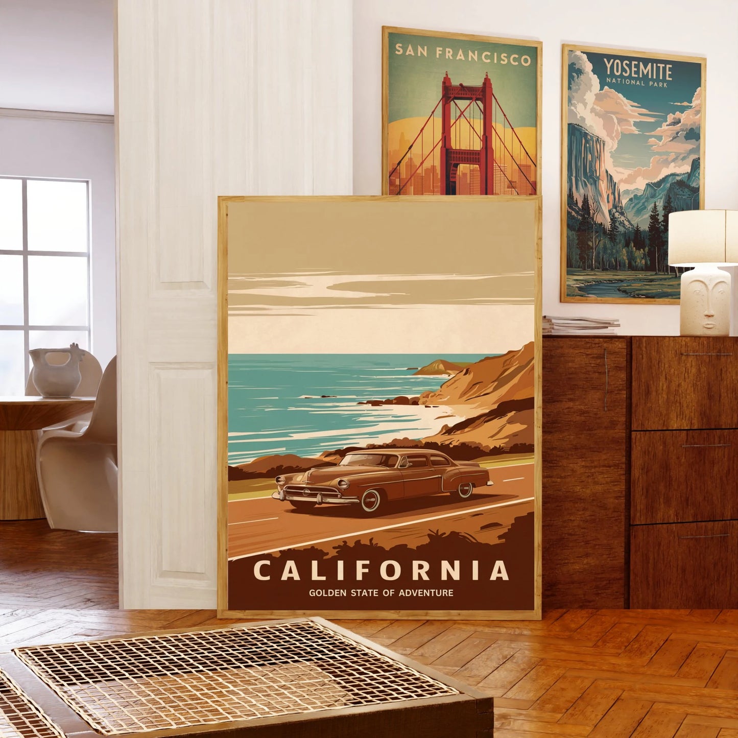 California Vintage Travel Poster - Beachfront Beauty