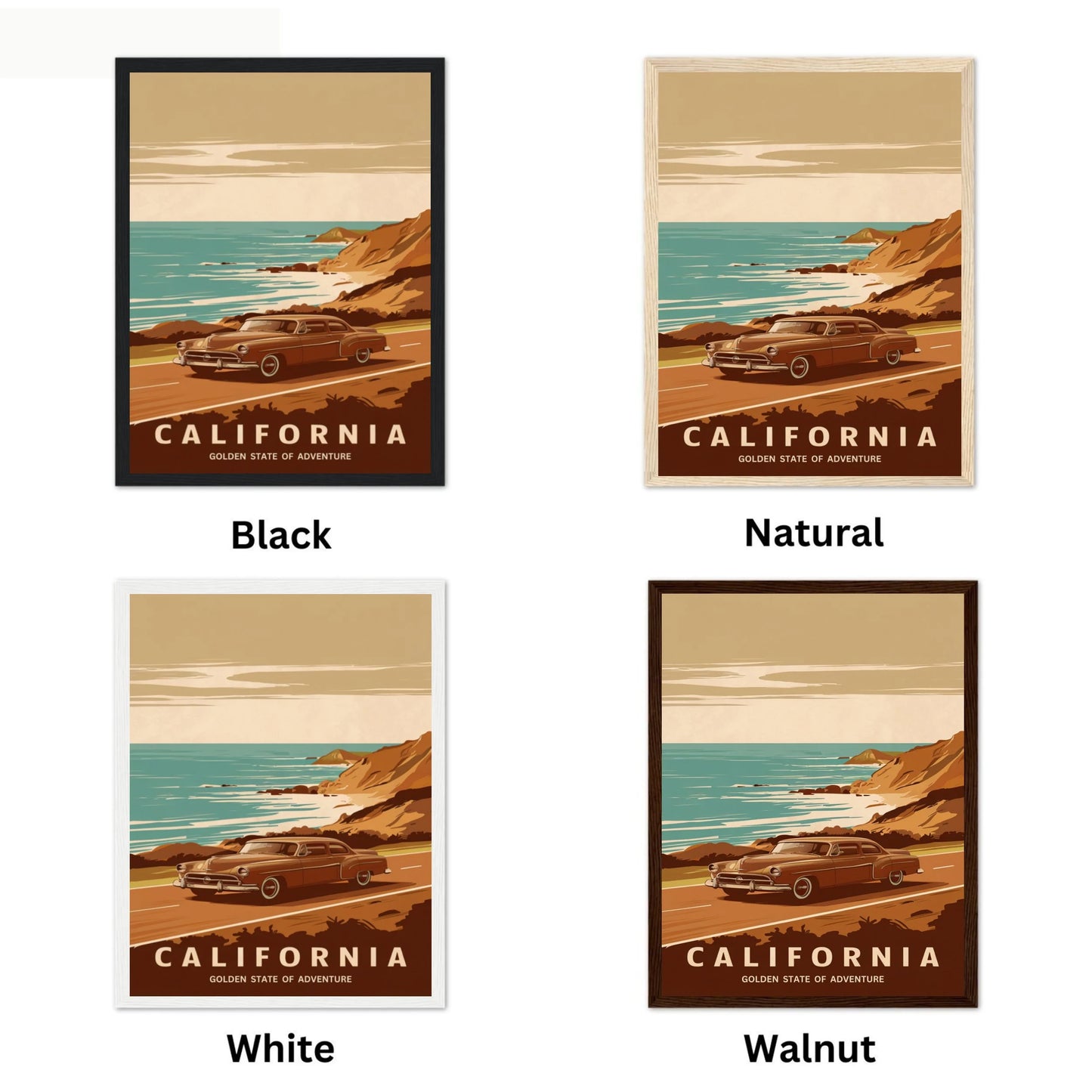 California Vintage Travel Poster - Beachfront Beauty