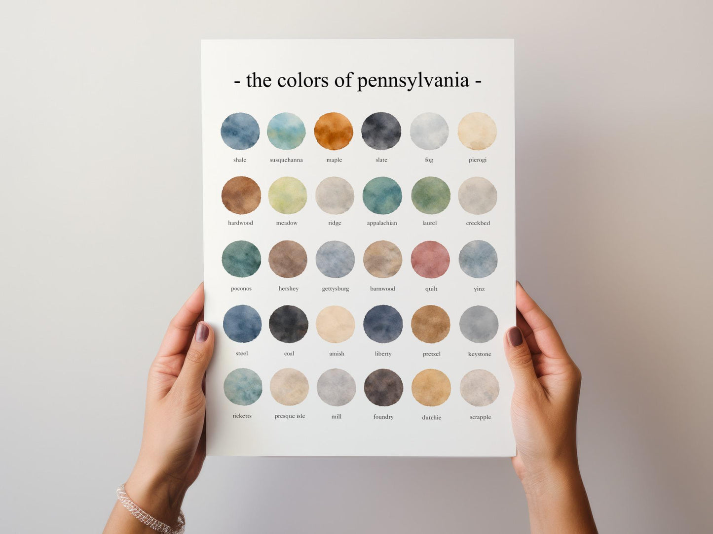 The Colors of Pennsylvania - Watercolor Print